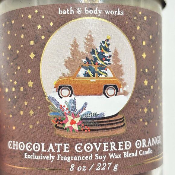 Bath & Body Works Chocolate Covered Orange Christmas Single Wick Candle 8 oz - Picture 5 of 9